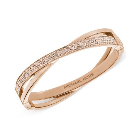 michael kors rose gold cross bracelet|Michael Kors diamond bangle bracelet.